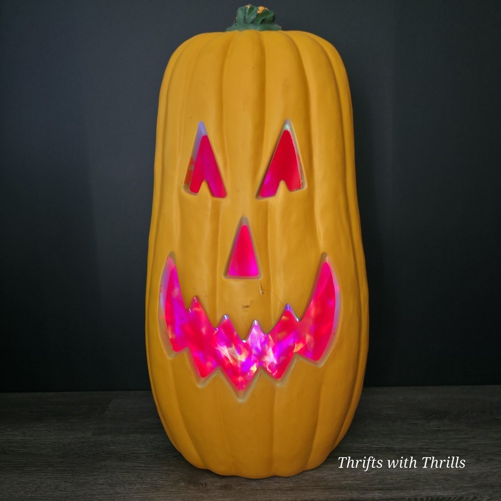 27" Magic Power Company 2014 Lighted Halloween Pumpkin - Blow Molded + Lights